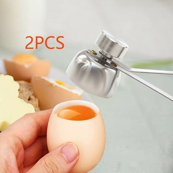 2 Pcs Stainless Steel Egg Topper Cutter Egg Opener Tools,Effortless Soft Egg Top Cutter Tool, Egg Separator Cutter Egg Slicer, Cracker, and Egg Topper Opener for Kitchen Accessories