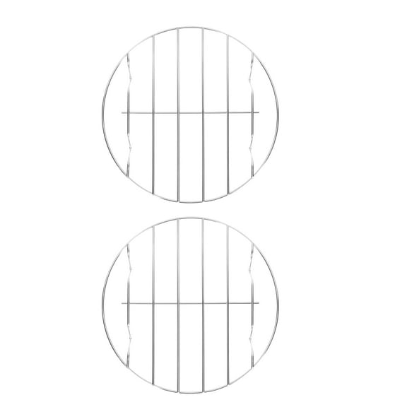 2 Pcs Stainless Steel Grill Air Fryer Steam Rack Griddle Accessories Steamer Trivet Circle Tray Warming Trays