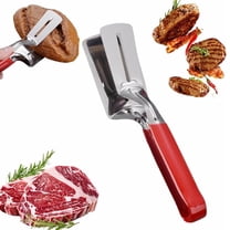 2 Pcs Stainless Steel Grill Clamp, Anti-Scald Non-Slip Extended Stainless Steel Grill Clamp Spatula, Large Grill Clamp Spatula for Grilling Meat, Fish and Pancakes