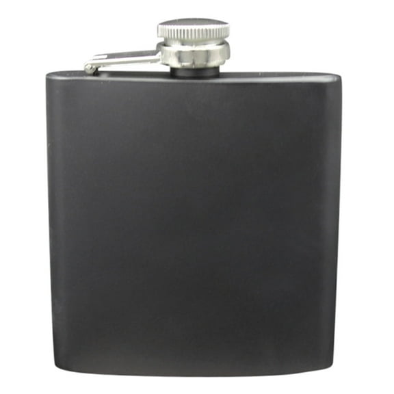 2 Pcs Stainless Steel Hip Flask 6oz Leak-Proof Screw Cap Portable Whiskey Liquor Flask for Travel Fishing Outdoor Black