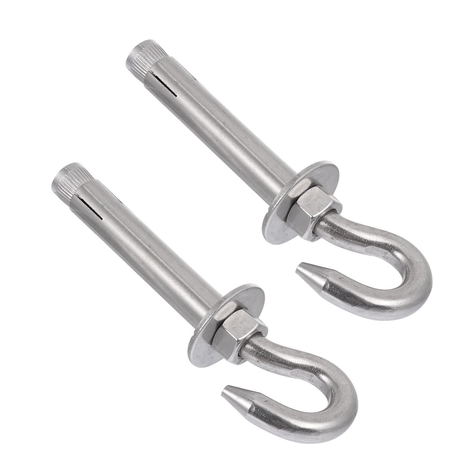 2 Pcs Stainless Steel Hook Heavy Duty Clothes Hanger Bolts Open Cup
