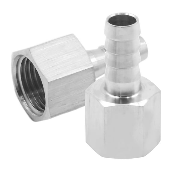 2 Pcs Stainless Steel Hose Barb Fitting, 1/2" to 3/8" FNPT Air Hose Barb Connectors, Stainless Steel Pipe Fittings for Air, Fuel, Gas, Water