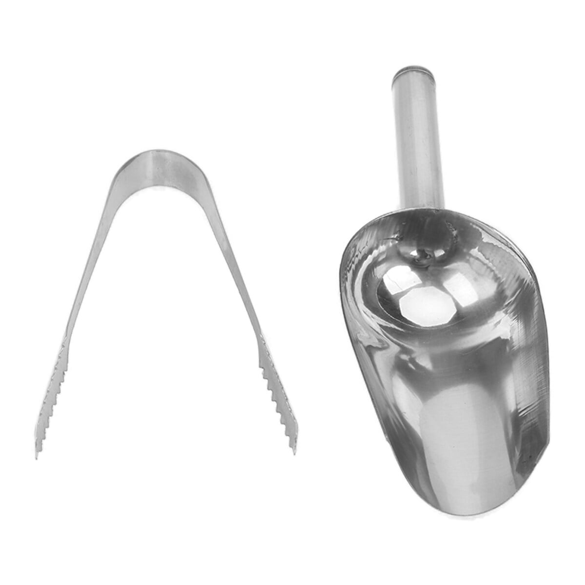  4 Pieces Ice Tongs and Scoops Stainless Steel Ice Cube Tong  with Teeth Ice Shovel Scoop Ice Cube Buffet Clip Candy Scoop Food Kitchen Serving  Tong Set for Cocktail Whiskey Tea