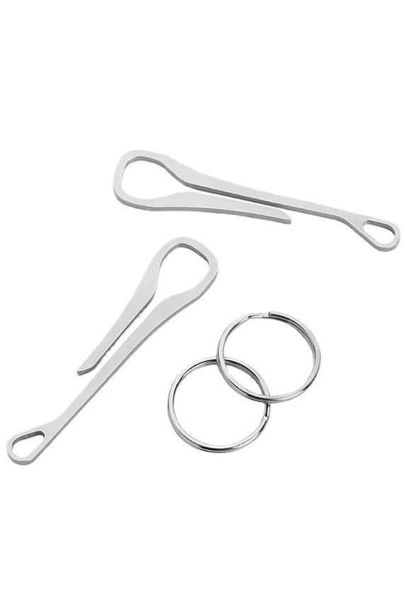 2 Pcs Stainless Steel Keychain Pocket Clip Portable Buckle Key Rings Holder Waist Clip for Men Women