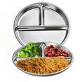 thumbnail image 1 of 2 Pcs Stainless Steel Kids Plates, 7.87" Portion Control Plate Divided Plates for Adults Bariatric Weight Loss & Diabetic Diet, 1 of 7