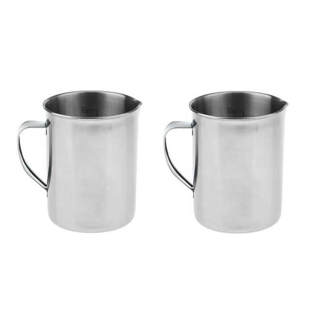 2 Pcs Stainless Steel Large Measuring Jug Cocktail Measure Cup - 1L/