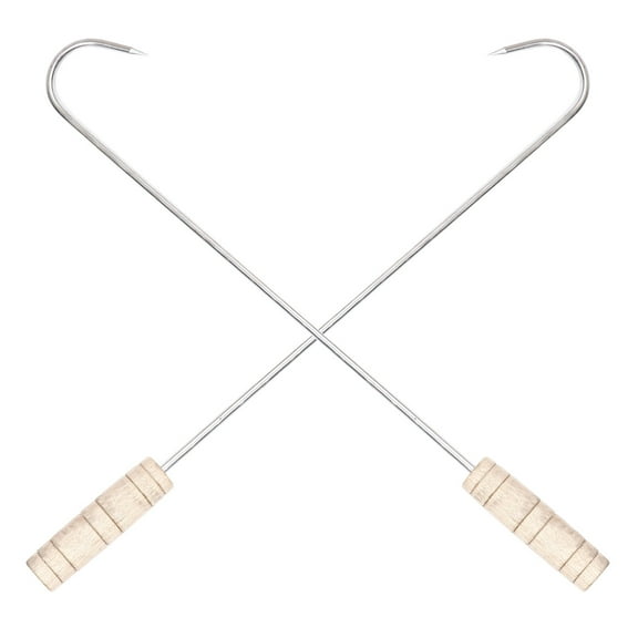 2 Pcs Heavy Duty Stainless Steel Meat Hooks for Hanging Steak, Clothes, Ceiling, Kitchen and BBQ Rack