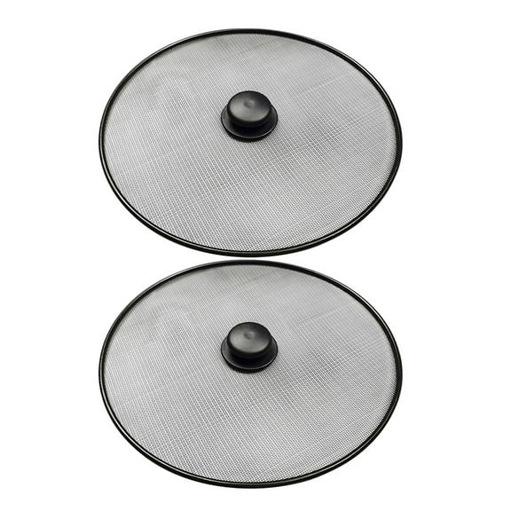 2 Pcs Stainless Steel Mesh Anti Oil Splash Guard Splatter Screen for Skillet Stove Grease Shield