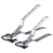 2 Pcs Stainless Steel Nail Clippers, 360 Degree Rotating Head Fingernail & Toenail Cutter Trimmer Tools for Personal Hand/Foot Care, Manicure and Pedicure