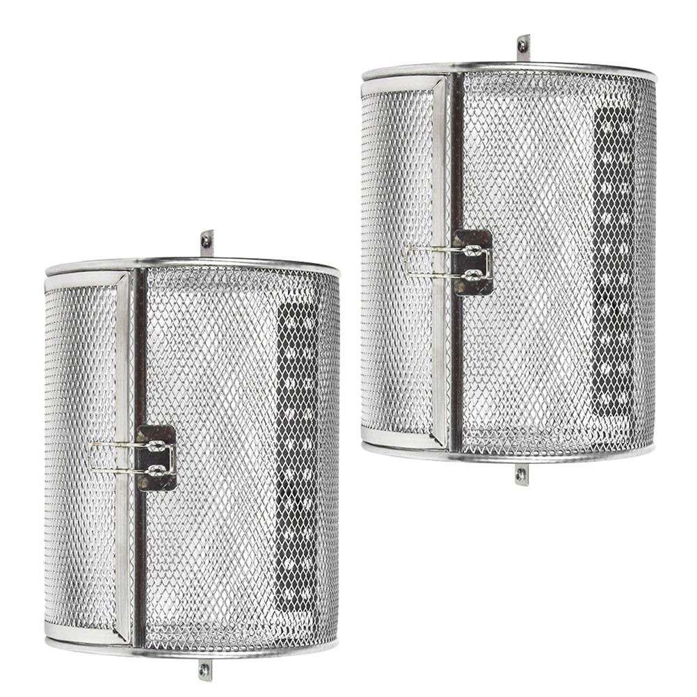 2 Pcs Stainless Steel Rotary Grill Oven Grilled Cages Air Frier Rotating Roasting Cages