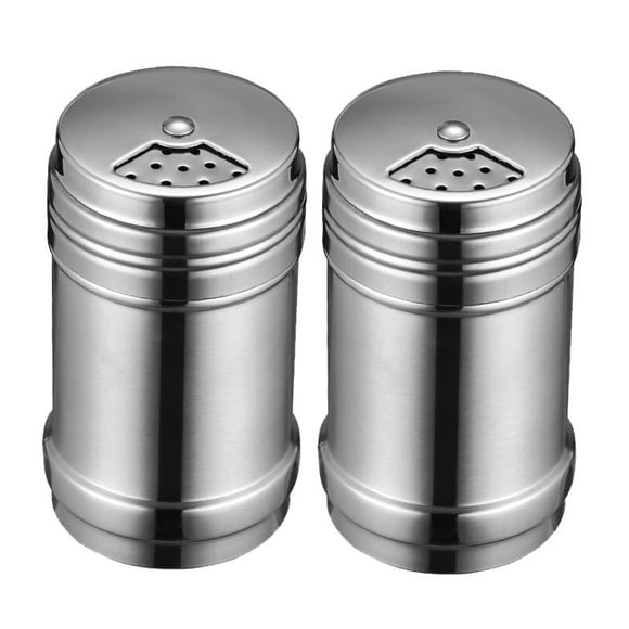 2 Pcs Stainless Steel Seasoning Shaker Bottle - Spice Dispenser for Cumin Powder, BBQ Seasoning & Dry Spices - Durable Kitchen & Grill Accessories