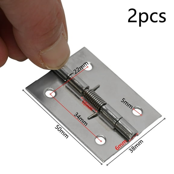 2 Pcs Stainless Steel Self Closing Spring Door Internal Hinge DIY Hardware Cabinet Automatic Door Closing And Returning Hinge