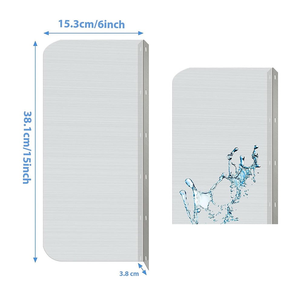 2 Pcs Stainless Steel Side Splash Guard with Screws for Sink Bathroom