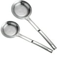 thumbnail image 1 of 2 Pcs Stainless Steel Slotted Spoon Set, Food Strainers for Skimming and Draining, Includes 10 cm/3.94 in and 12 cm/4.72 in Strainers, Ideal for Hot Pot and Kitchen Use, 1 of 5