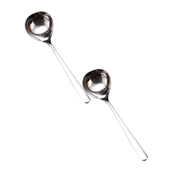 2 Pcs Stainless Steel Soup Ladle, Kitchen Cooking Serving Ladle, Kitchen Ladle Spoon for Cooking, Serving, and Stirring Soups, Stews, Chili, Sauce, Dishwasher Safe 8"