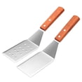 thumbnail image 1 of 2 Pcs Stainless Steel Spatula with Wooden Handle, Happon Cooking Shovel Frying Shovel Steak Shovel Pizza Shovel Baking Tool for Cooking, 1 of 7