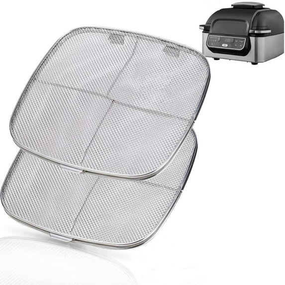 2 Pcs Stainless Steel Splatter Shield for Ninja Foodi AG301,Air Fryer Accessories for Ninja Foodi 5-in-1 Indoor Grill,Replacement Parts Splatter Screen for Ninja Foodi AG300,AG300C,AG301C, AG302,AG400