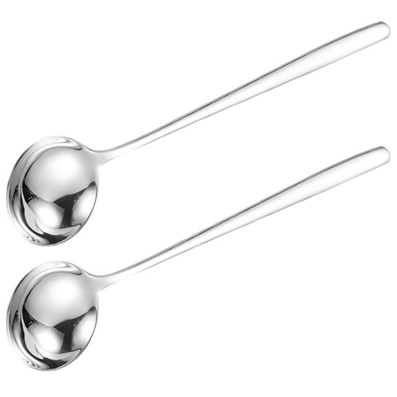 STRANDCHIC 2Pcs Metal Soup Ladles for Home Kitchen Use Rust Resistant with Comfortable Grip