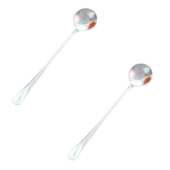 2 Pcs Stainless Steel Spoon, Long Handle Stainless Steel Teaspoons | Long Handle Stirring Spoons Reach Tall Glasses and Deep Mugs for Coffee, Espresso, Iced Tea, Cold Drinks