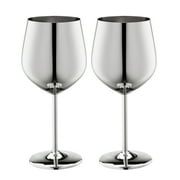 2 Pcs Stainless Steel Wine Glasses, 18oz Unbreakable Metal Wine Glass (Silver)