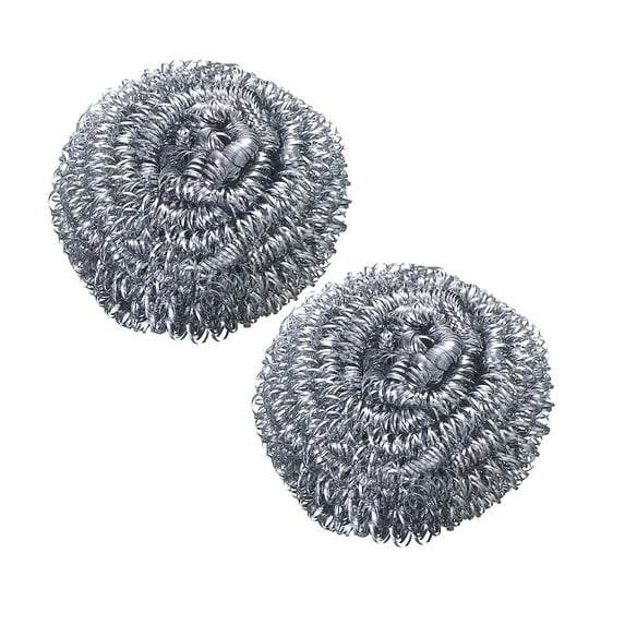 2 Pcs Stainless Steel Wool Scrubber, Scrubbing Scouring Pad, Steel Wool Scrubber, Steel Wool Scrubbers, Stainless Steel Scrubber, Metal Scouring Pads, Steel Wool Pads for Kitchens, Bathroom, Silver
