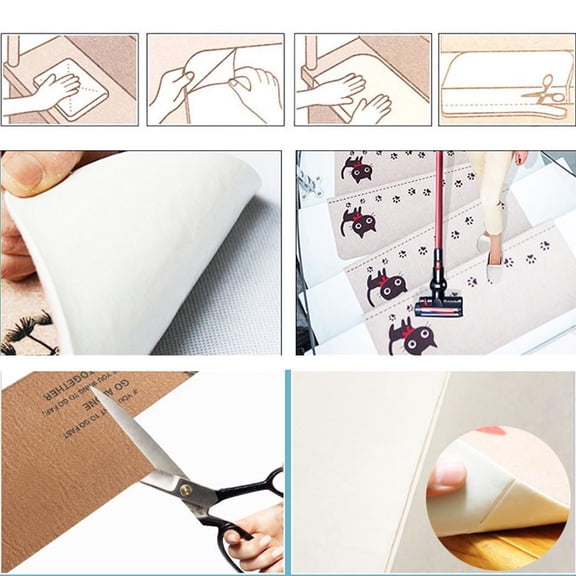 2 Pcs Stair Mat Non-Slip Free Adhesive Stair Mats Staircase Step Rug Cover 70cm*22cm*4.5cm Stair Stickers Step Protector Rug