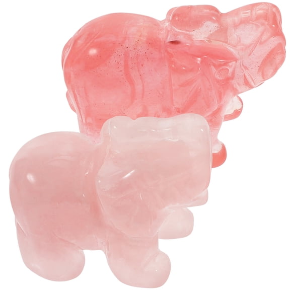 HEALEEP Elegant Quartz Elephant Decoration Good Luck Symbol Bedroom 2Pcs 1.57X0.98X0.79in