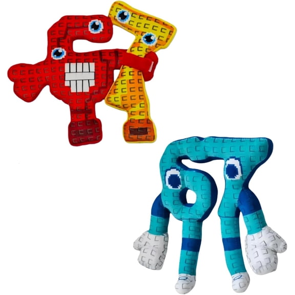 2 Pcs Steal a Brainrot Plush 67 and Blue Los Tralaleritos Plushies Throw Pillow Cute Soft Stuffed Animal Figures for Home Sofa Bed Decor (2 Pcs)