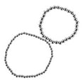 2 Pcs Steel Bead Bracelet Stretchable Bead Ball Bracelet Beaded Elastic
