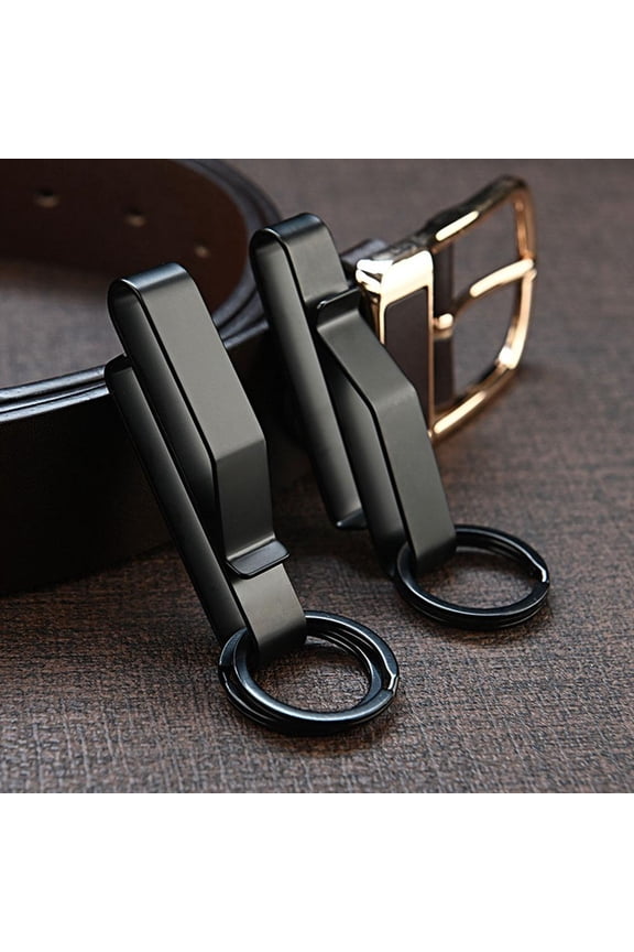 2 Pcs Steel Belt Hook Keychain, Heavy Duty Key Holder for Belt, Hands-Free Clip for Outdoor Camping Hiking Fishing