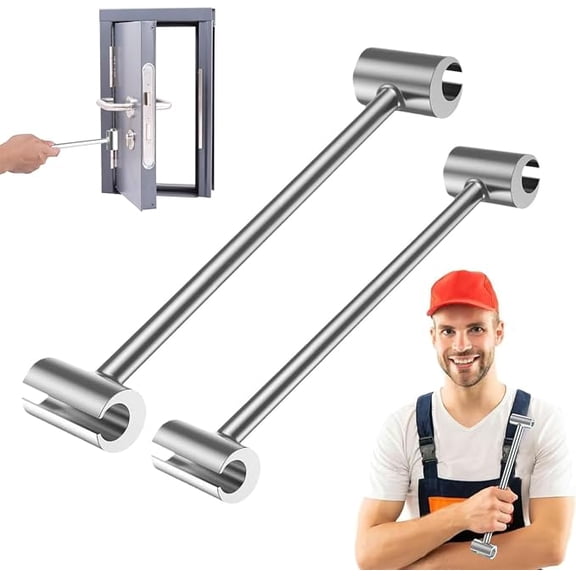 2 Pcs Steel Door Hinge Adjustment Tool, Double-Ended Gap Repair Wrench and Alignment Jig for Sagging Fire & Security Doors (k)