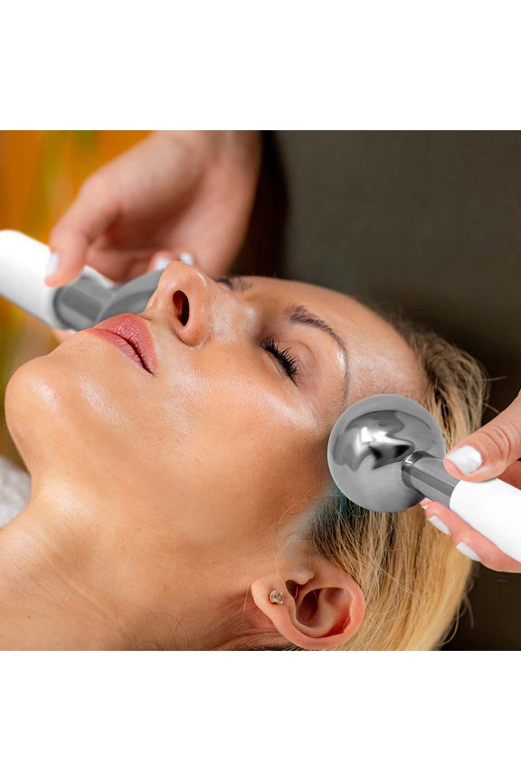 2 Pcs Steel Ice Globes Facial Massage Anti-Ageing Face Skin Lifting Firming with Carrying Pouch (FR05x2)