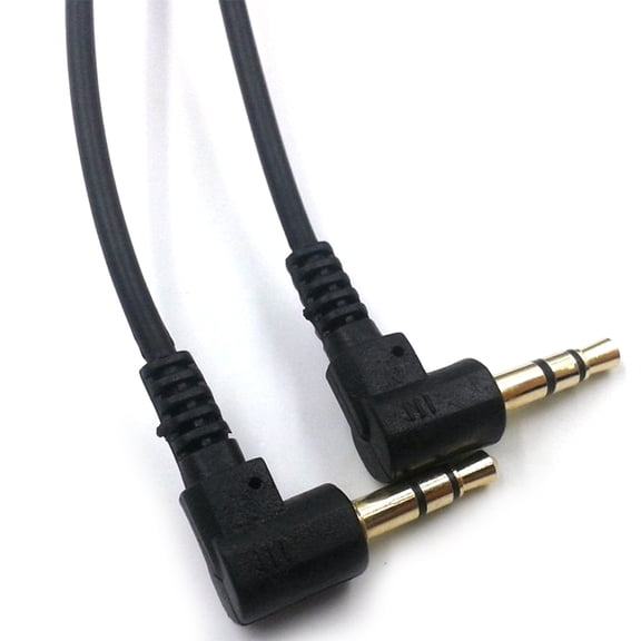 ROSENICE Black Coiled Audio Line with Gold Plated Connectors for Connecting Devices 3 5mm Interface 2 Pcs
