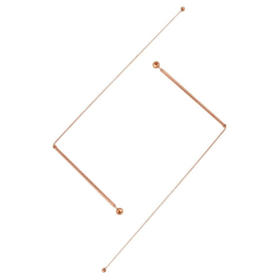 2 Pcs Sticks Detector Rod Copper Probe Double Round-Ball Head For Water Treasure Finding Metal Probing Tool Measuring Tool Smile Home