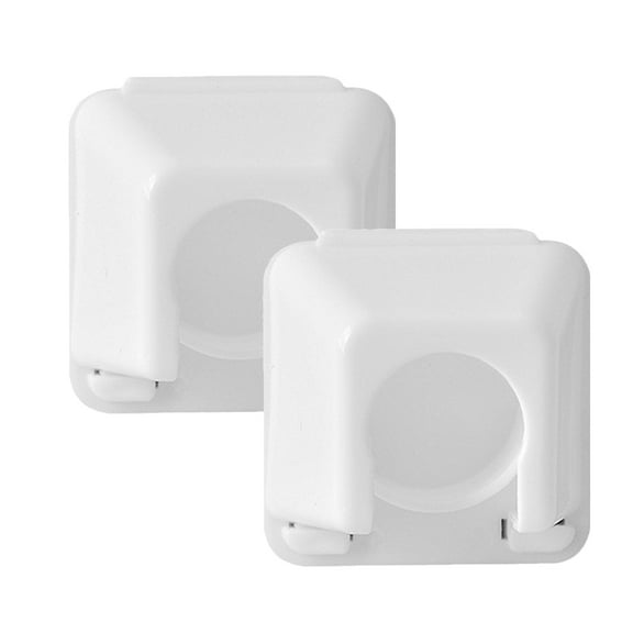 2-Pack Adhesive Sticky Hooks for Hanging Rods, Door Curtain Support, Strong Hold, Easy to Install, Wall Hooks
