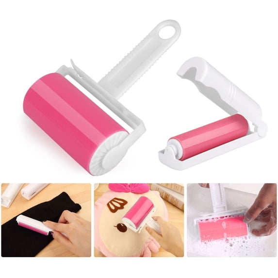 2 Pcs Sticky Lint Roller Washable Reusable Clothes Pet Hair Remover Dust Cleaner