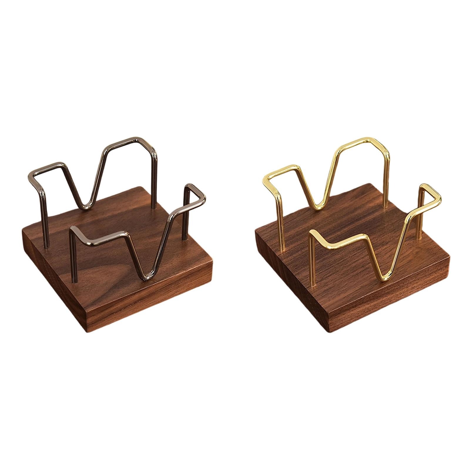 2 Pcs Sticky Note Holder Post It Note Dispenser Self Stick Note Pad Holder Desk Accessories Self Stick Note Pad Holder, Memo Pad Holder Dispenser Organizer for Office Desk, 3.7"x3.7"x2", Black&Gold