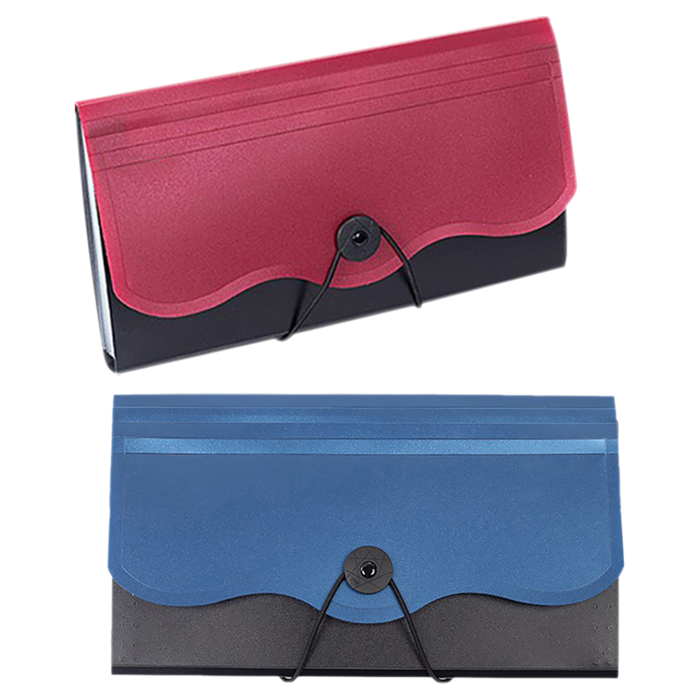 2 Pcs Storage Bag File Accordion Organizer Folders Purses Plastic Small