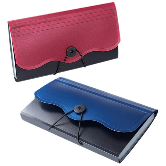 2-Pack Portable File Folder Storage Bags with Multi-Layer Accordion Design, Plastic & Polyester Document Organizer for Office