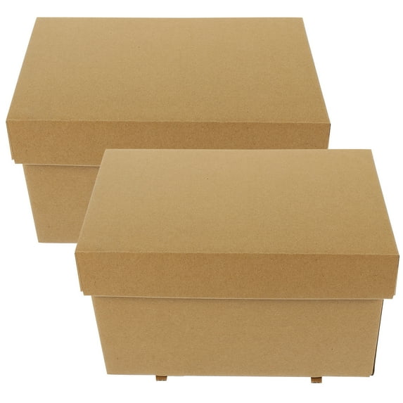 2 Pcs Storage Box Bins Office File Organizer with Lids Case Scrapbook Paper Sundries Document Holder Toy