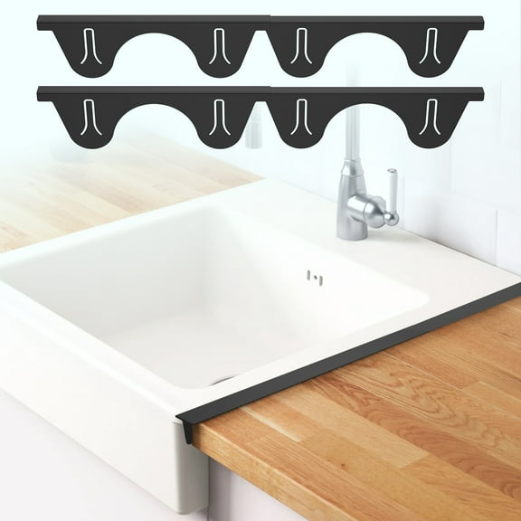 2 Pcs Stove Gap Covers Stainless Steel Stove Gap Filler Retractable Length 13.8inch to 27.5inch Stove Counter Gap Cover Heat Resistant Oven Gap Cover for Kitchen Black