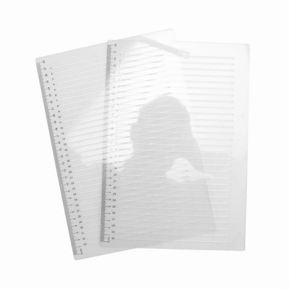 2 Pcs Straight Line Stencil 28 cm Scale Calligraphy Template for Journaling Envelope Le mj2801