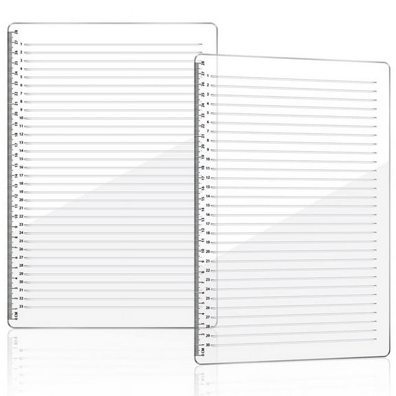 2 Pcs Straight Line Stencil 28 cm Scale Calligraphy Template