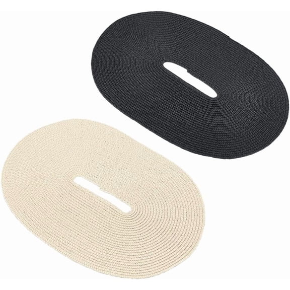 2 Pcs Straw Hat Base 16.5x11.8 inch Light Khaki & Black Large Oval Hat Fascinator Base Vintage Derby Pillbox Church Hats Base Tea Party Fascinator Kentucky Hat Base