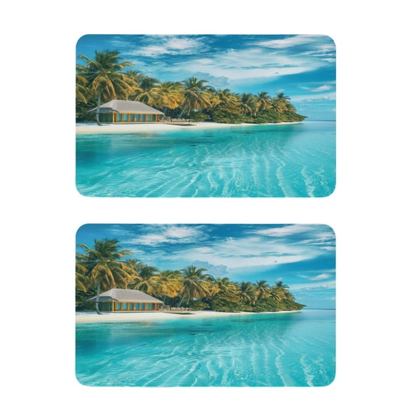 2 Pcs Strong Fridge Magnets Beach and Blue Sky Refrigerator Magnets Sticker Decor for Whiteboards Locker 4"x2.5"
