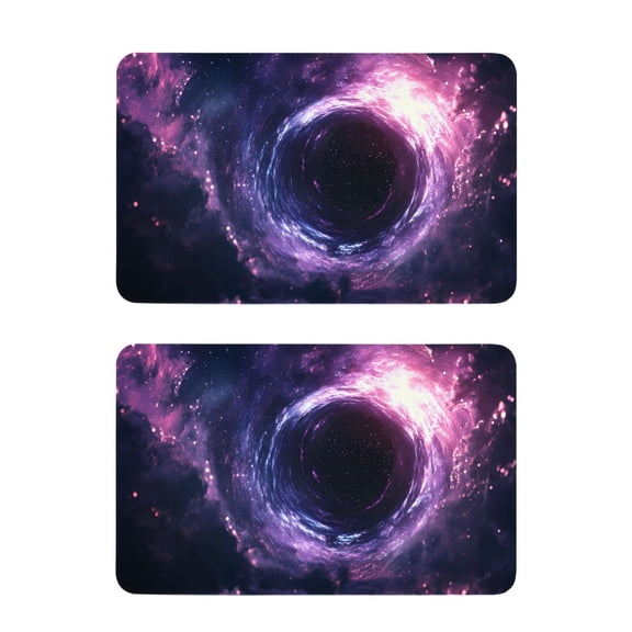2 Pcs Strong Fridge Magnets Black Hole and Purple Nebula Refrigerator Magnets Sticker Decor for Whiteboards Locker 4"x2.5"