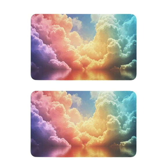 2 Pcs Strong Fridge Magnets Colorful Clouds on Sea Refrigerator Magnets Sticker Decor for Whiteboards Locker 4"x2.5"