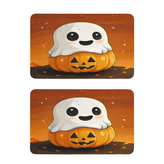 2 Pcs Strong Fridge Magnets Cute Ghost on Pumpkin Refrigerator Magnets Sticker Decor for Whiteboards Locker 4"x2.5"