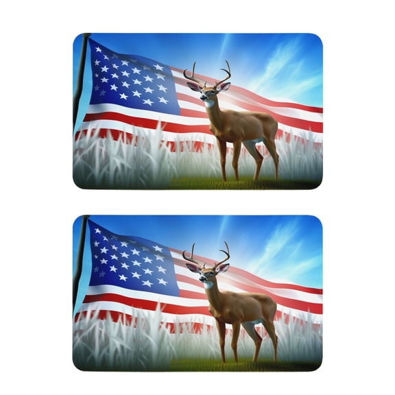 2 Pcs Strong Fridge Magnets Deer and American Flag Refrigerator Magnets Sticker Decor for Whiteboards Locker 4"x2.5"