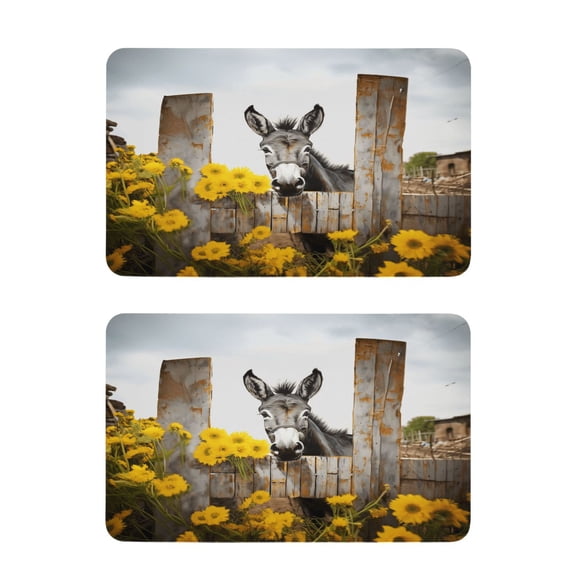 2 Pcs Strong Fridge Magnets Donkey with Chrysanthemum Flower Refrigerator Magnets Sticker Decor for Whiteboards Locker 4"x2.5"
